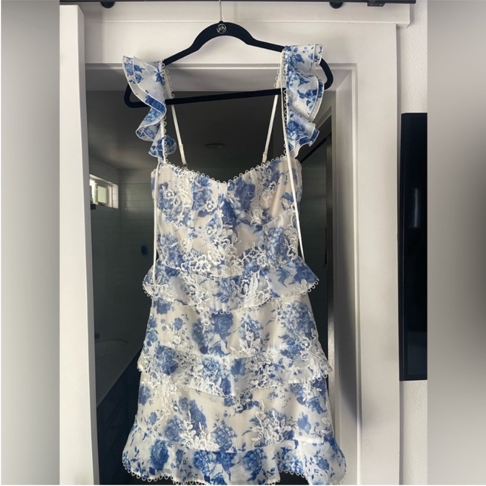 V. Chapman Blue and White Floral Dress